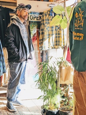 「ノースフェイス」｜ataco garageさん（メンズ・173cm）の春コーディネート