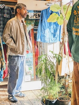 「--（--）のアイテム（ブルゾン）」を使った、ataco garageさん（メンズ・173cm）の春コーディネート