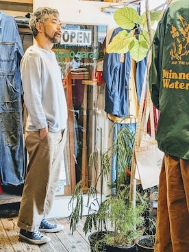 「--（--）のアイテム（スウェット）」を使った、ataco garageさん（メンズ・173cm）の春コーディネート