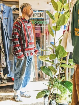 「--（--）のアイテム（パーカー）」を使った、ataco garageさん（メンズ・173cm）の春コーディネート