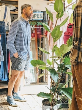 「--（--）のアイテム（シャツ/ブラウス）」を使った、ataco garageさん（メンズ・173cm）の春コーディネート