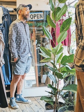 「--（--）のアイテム（シャツ/ブラウス）」を使った、ataco garageさん（メンズ・173cm）の春コーディネート