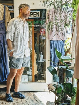 「--（--）のアイテム（シャツ/ブラウス）」を使った、ataco garageさん（メンズ・173cm）の夏コーディネート