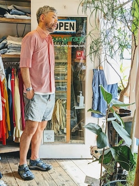 「--（--）のアイテム（シャツ/ブラウス）」を使った、ataco garageさん（メンズ・173cm）の夏コーディネート