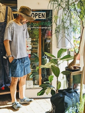 「northface」｜ataco garageさん（メンズ・173cm）の夏コーディネート