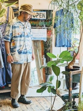 「アロハシャツ」｜ataco garageさん（メンズ・173cm）の夏コーディネート
