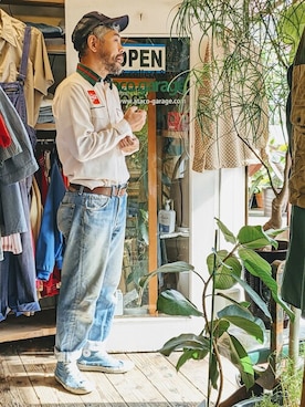 「--（--）のアイテム（シャツ/ブラウス）」を使った、ataco garageさん（メンズ・173cm）の秋コーディネート