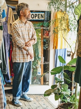 「--（--）のアイテム（シャツ/ブラウス）」を使った、ataco garageさん（メンズ・173cm）の秋コーディネート