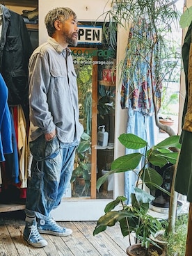 「--（--）のアイテム（シャツ/ブラウス）」を使った、ataco garageさん（メンズ・173cm）の秋コーディネート