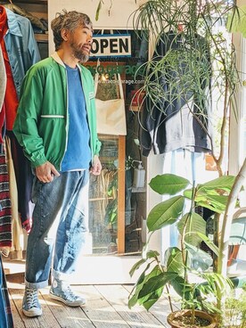 「--（--）のアイテム（ブルゾン）」を使った、ataco garageさん（メンズ・173cm）の秋コーディネート