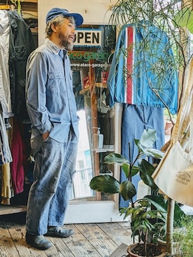 「シャモアクロスシャツ」｜ataco garageさん（メンズ・173cm）の秋コーディネート