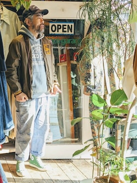 「--（--）のアイテム（ジャケット/アウター）」を使った、ataco garageさん（メンズ・173cm）の春コーディネート
