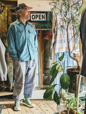 「--（--）のアイテム（シャツ/ブラウス）」を使った、ataco garageさん（メンズ・173cm）の春コーディネート