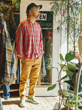 「--（--）のアイテム（パンツ）」を使った、ataco garageさん（メンズ・173cm）の春コーディネート