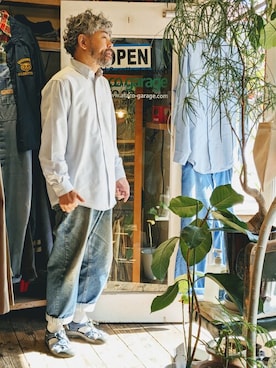 「L.L.Bean（エルエルビーン）のアイテム（シャツ/ブラウス）」を使った、ataco garageさん（メンズ・173cm）の春コーディネート