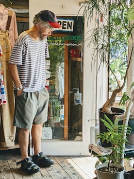 「--（--）のアイテム（パンツ）」を使った、ataco garageさん（メンズ・173cm）の夏コーディネート