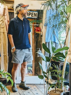 「--（--）のアイテム（トップス）」を使った、ataco garageさん（メンズ・173cm）の夏コーディネート
