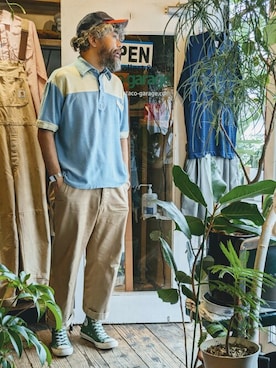 「--（--）のアイテム（トップス）」を使った、ataco garageさん（メンズ・173cm）の夏コーディネート