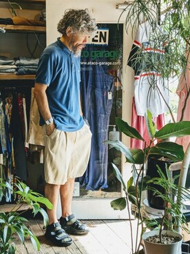 「--（--）のアイテム（パンツ）」を使った、ataco garageさん（メンズ・173cm）の夏コーディネート