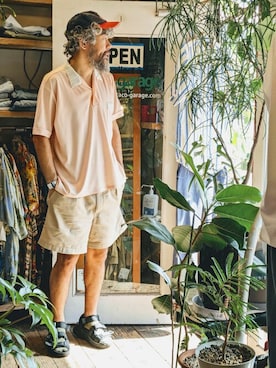 「--（--）のアイテム（トップス）」を使った、ataco garageさん（メンズ・173cm）の夏コーディネート