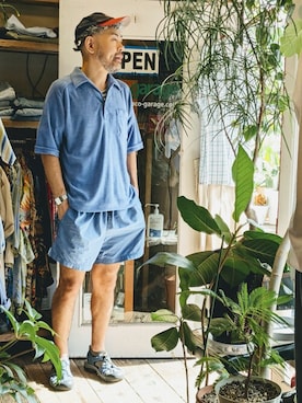 「--（--）のアイテム（トップス）」を使った、ataco garageさん（メンズ・173cm）の夏コーディネート