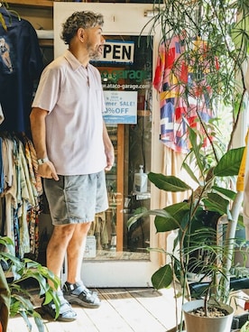 「--（--）のアイテム（トップス）」を使った、ataco garageさん（メンズ・173cm）の夏コーディネート
