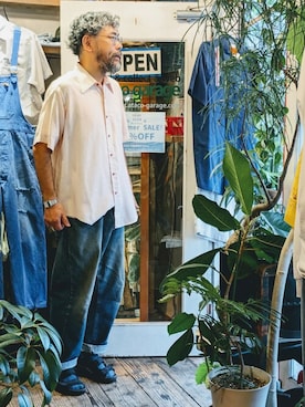 「--（--）のアイテム（トップス）」を使った、ataco garageさん（メンズ・173cm）の夏コーディネート