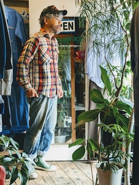 「--（--）のアイテム（トップス）」を使った、ataco garageさん（メンズ・173cm）の秋コーディネート