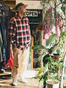 「--（--）のアイテム（トップス）」を使った、ataco garageさん（メンズ・173cm）の秋コーディネート