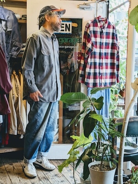 「--（--）のアイテム（トップス）」を使った、ataco garageさん（メンズ・173cm）の秋コーディネート