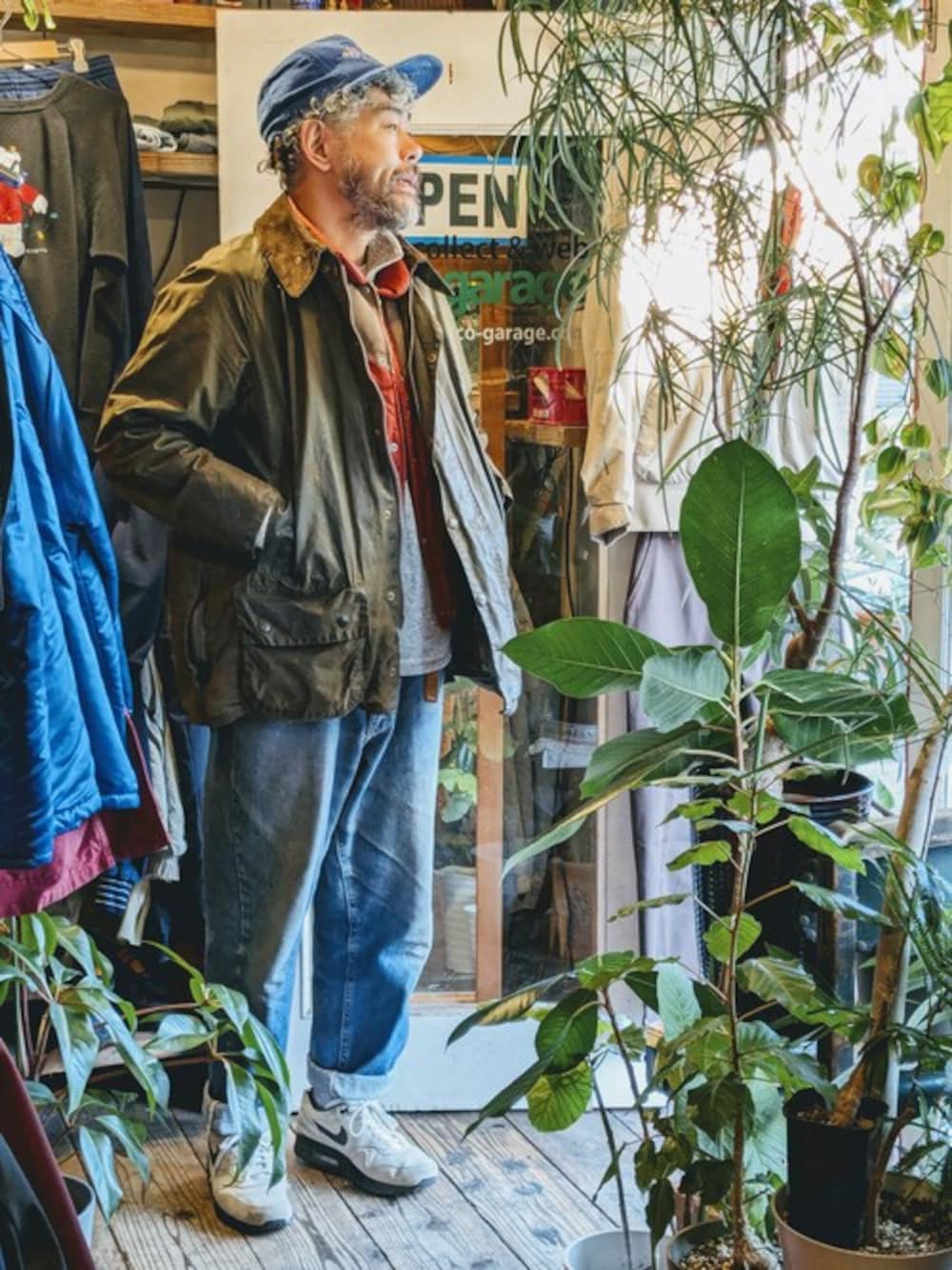 North Country 90sカバーオールハンティングジャケット袖襟コーデ