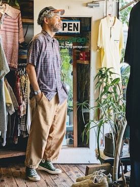 「J.C.PENNEY（ジェーシーペニー）のアイテム」を使った、ataco garageさん（メンズ・173cm）の夏コーディネート