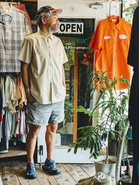 「OSHKOSH（オシュコシュ）のアイテム」を使った、ataco garageさん（メンズ・173cm）の夏コーディネート