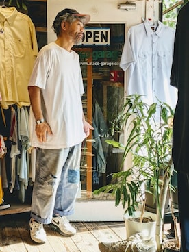 「J.C.PENNEY（ジェーシーペニー）のアイテム」を使った、ataco garageさん（メンズ・173cm）の夏コーディネート