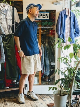 「アイテム（ポロシャツ）」を使った、ataco garageさん（メンズ・173cm）の秋コーディネート
