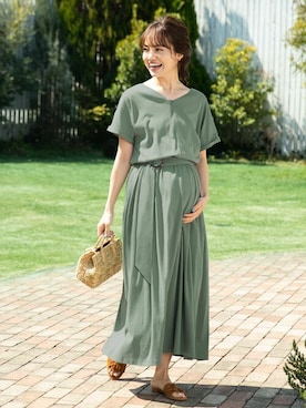 「アイテム（ママ＆ベビー、グリーン系）」を使った、sweet mommyさん（レディース・159cm）の夏コーディネート