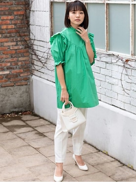 「アイテム（ママ＆ベビー、グリーン系）」を使った、sweet mommyさん（レディース・159cm）の夏コーディネート