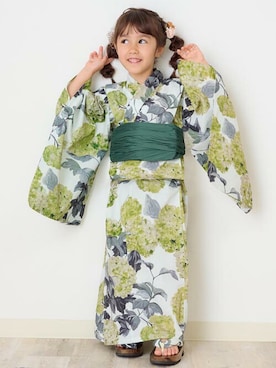 「アイテム（浴衣、グリーン系）」を使った、sweet mommyさん（キッズ・99cm）の夏コーディネート