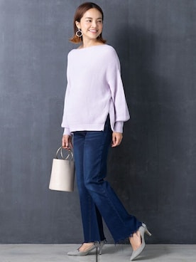 「アイテム（ママ＆ベビー、パープル系）」を使った、sweet mommyさん（レディース・159cm）の冬コーディネート