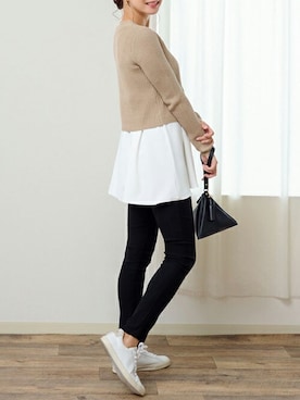 「アイテム（ママ＆ベビー、ブラック系）」を使った、sweet mommyさん（レディース・164cm）の春コーディネート