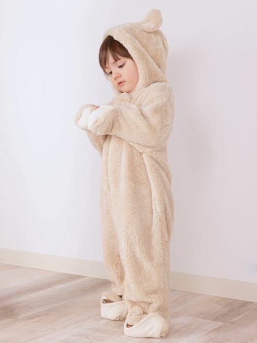 セール】もこもこボア オーガニックコットン アニマル カバーオール