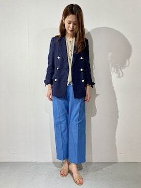 「シア―ブラウス」｜「アイテム（ジャケット/アウター）」を使った、本田さん（レディース・170cm）の春コーディネート