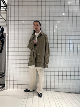 「ハンティングジャケット」｜「アイテム（ミリタリージャケット）」を使った、Ryot@さん（メンズ・159cm）の冬コーディネート