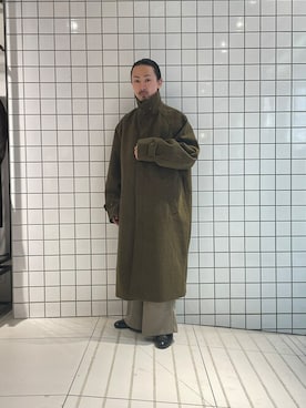 「SENSE OF PLACE by URBAN RESEARCH（センスオブプレイスバイアーバンリサーチ）のアイテム（ステンカラーコート）」を使った、Ryot@さん（メンズ・159cm）の冬コーディネート