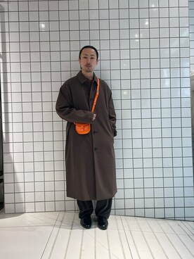 「SENSE OF PLACE by URBAN RESEARCH（センスオブプレイスバイアーバンリサーチ）のアイテム（ステンカラーコート）」を使った、Ryot@さん（メンズ・159cm）の冬コーディネート