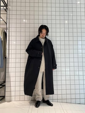 「SENSE OF PLACE by URBAN RESEARCH（センスオブプレイスバイアーバンリサーチ）のアイテム（ステンカラーコート）」を使った、Ryot@さん（メンズ・159cm）の冬コーディネート