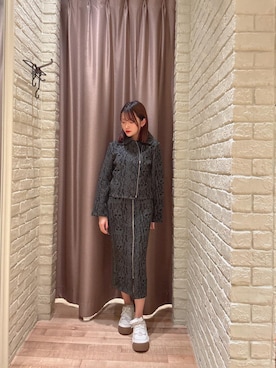 「HYSTERIC GLAMOUR（ヒステリックグラマー）のSKULL PYTHON柄 ジャンパー（その他アウター、グレー系）」を使った、 Nanakoさん（レディース・158cm）の秋コーディネート