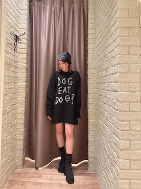 「HYSTERIC GLAMOUR（ヒステリックグラマー）のDOG EAT DOG? ワンピース（ワンピース、ブラック系）」を使った、 Nanakoさん（レディース・158cm）の秋コーディネート