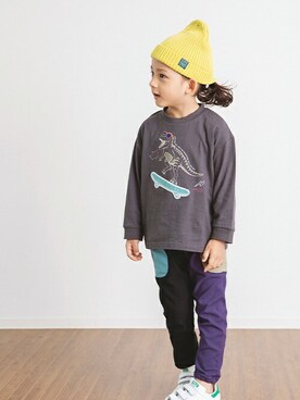 「BREEZE（ブリーズ）のアイテム（ニットキャップ/ビーニー）」を使った、F.O.OnlineStoreさん（キッズ・110cm）の冬コーディネート