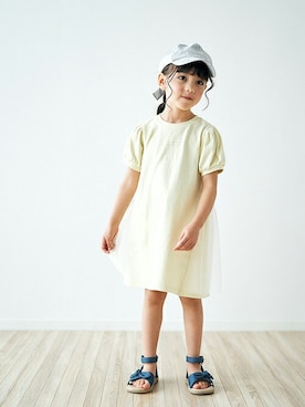 「apres les cours（アプレレクール）のアイテム（帽子）」を使った、F.O.OnlineStoreさん（キッズ・110cm）の春コーディネート